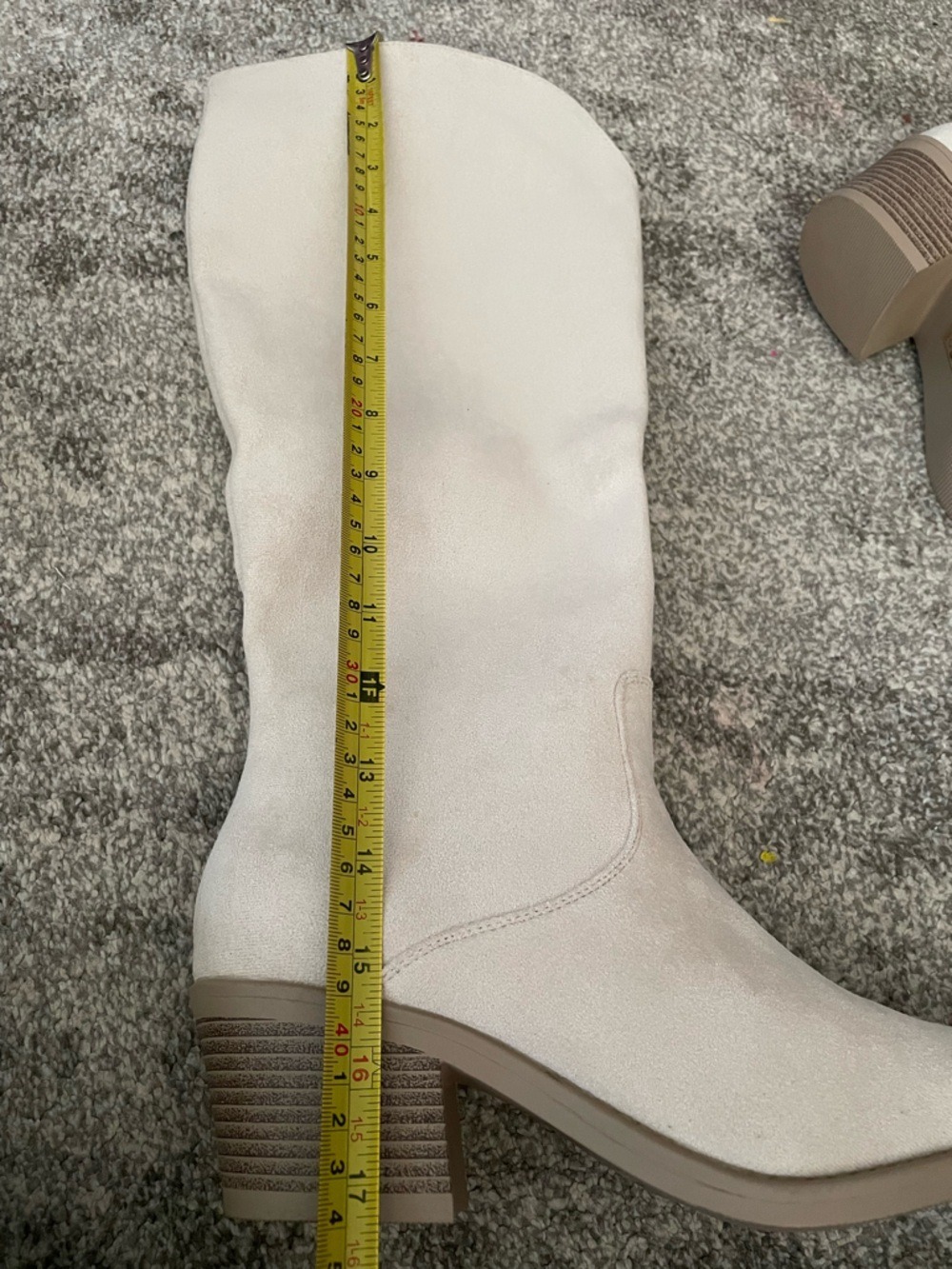 NEW- Knee-High Cream Cowgirl Western Boots - Picture 12 of 16
